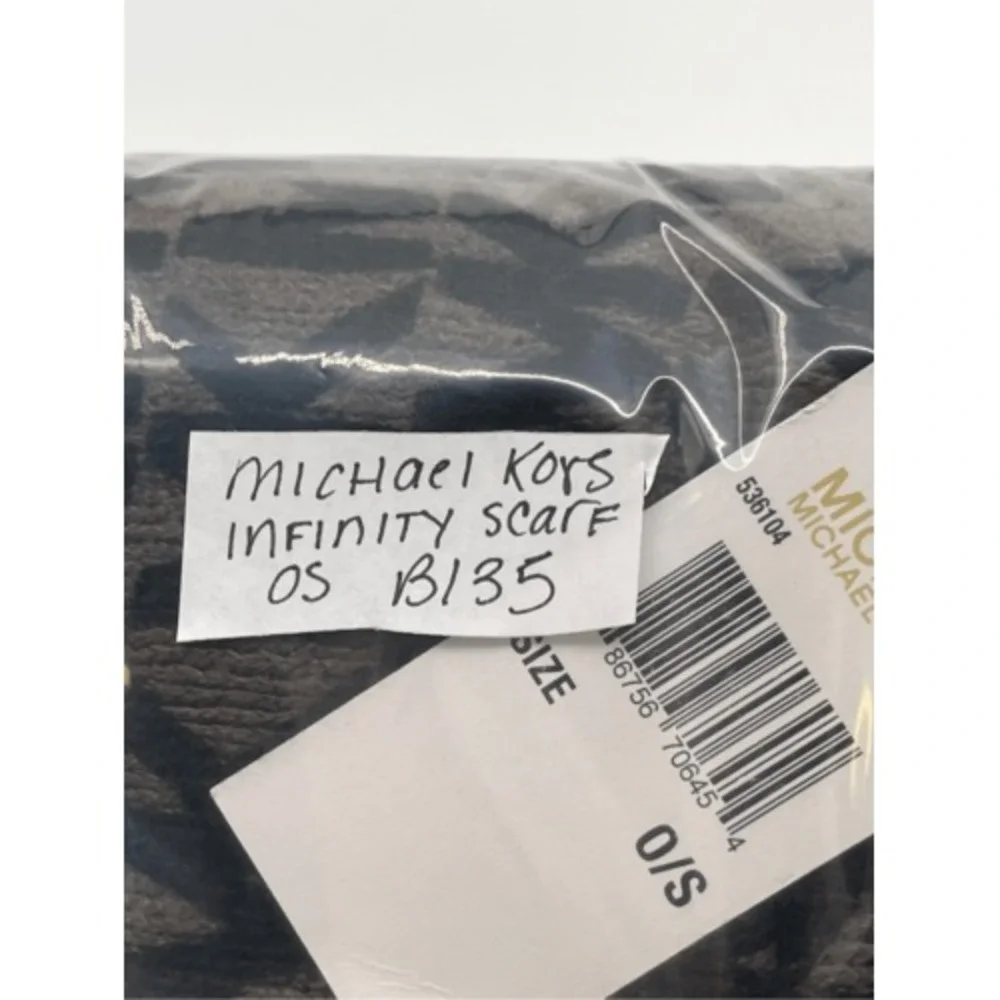 MICHAEL Michael Kors Scarf Infinity Women‎ One Size Brown Black Logo Wrap New